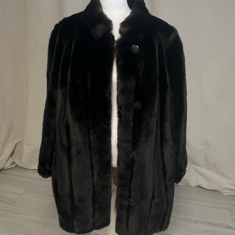 Country Pacer Vintage Tissavel Reversable‎ Faux Fur Coat Sz L
